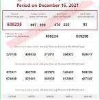 lottery 16 december 2021